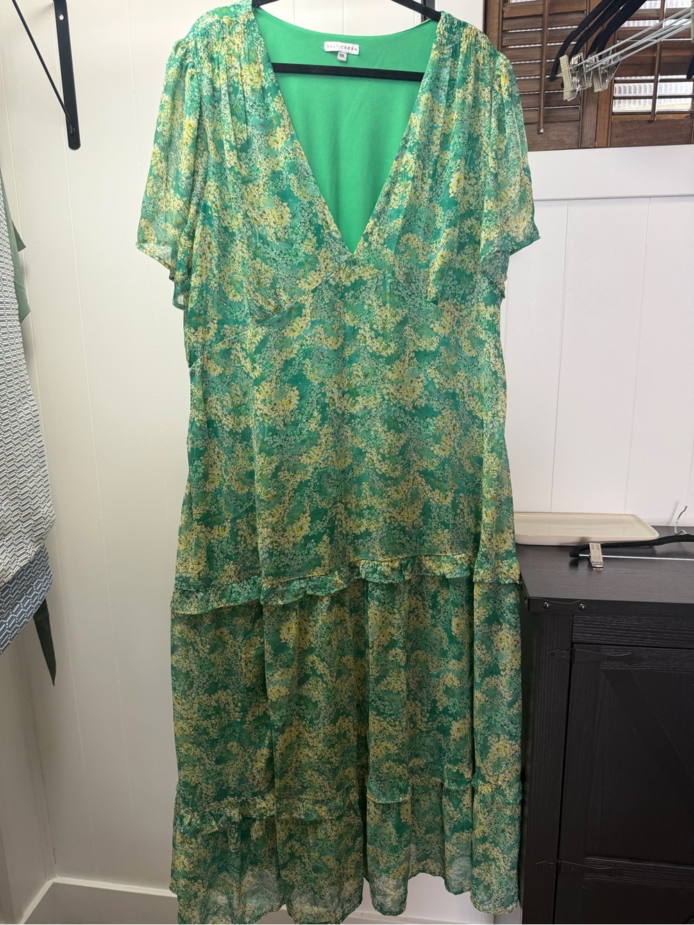 Baltic Born Green and Yellow Floral Maxi Dress